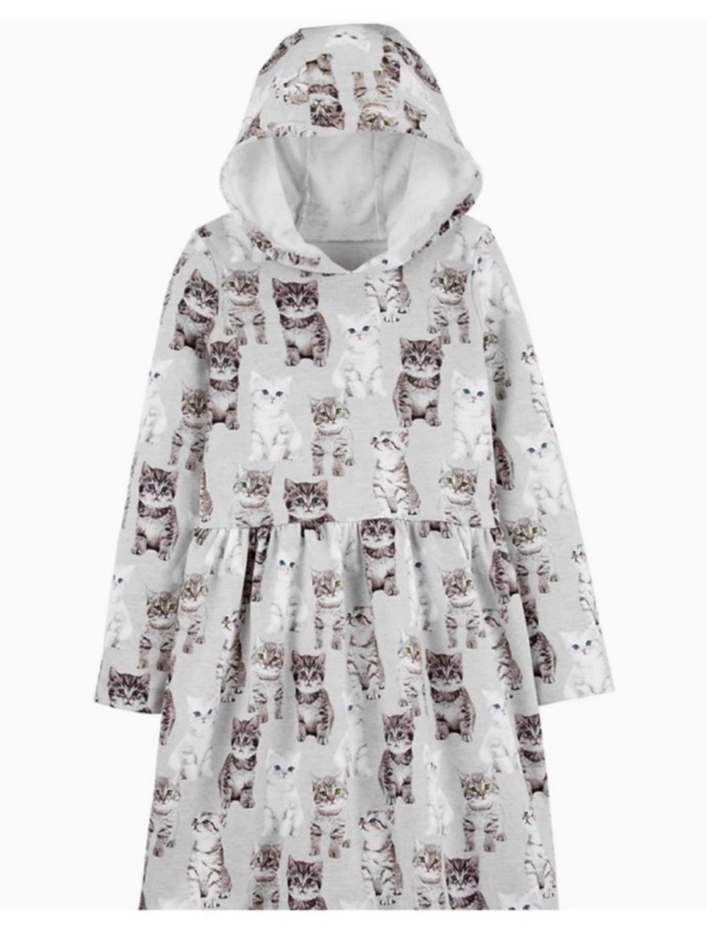 Carter’s Hooded Cat French Terry Dress Pullover Size 10 Girls
